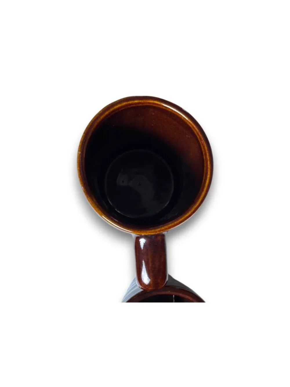 Vintage Brown Glazed Ceramic Mug & Pitcher Set With Floral Embossed Rustic